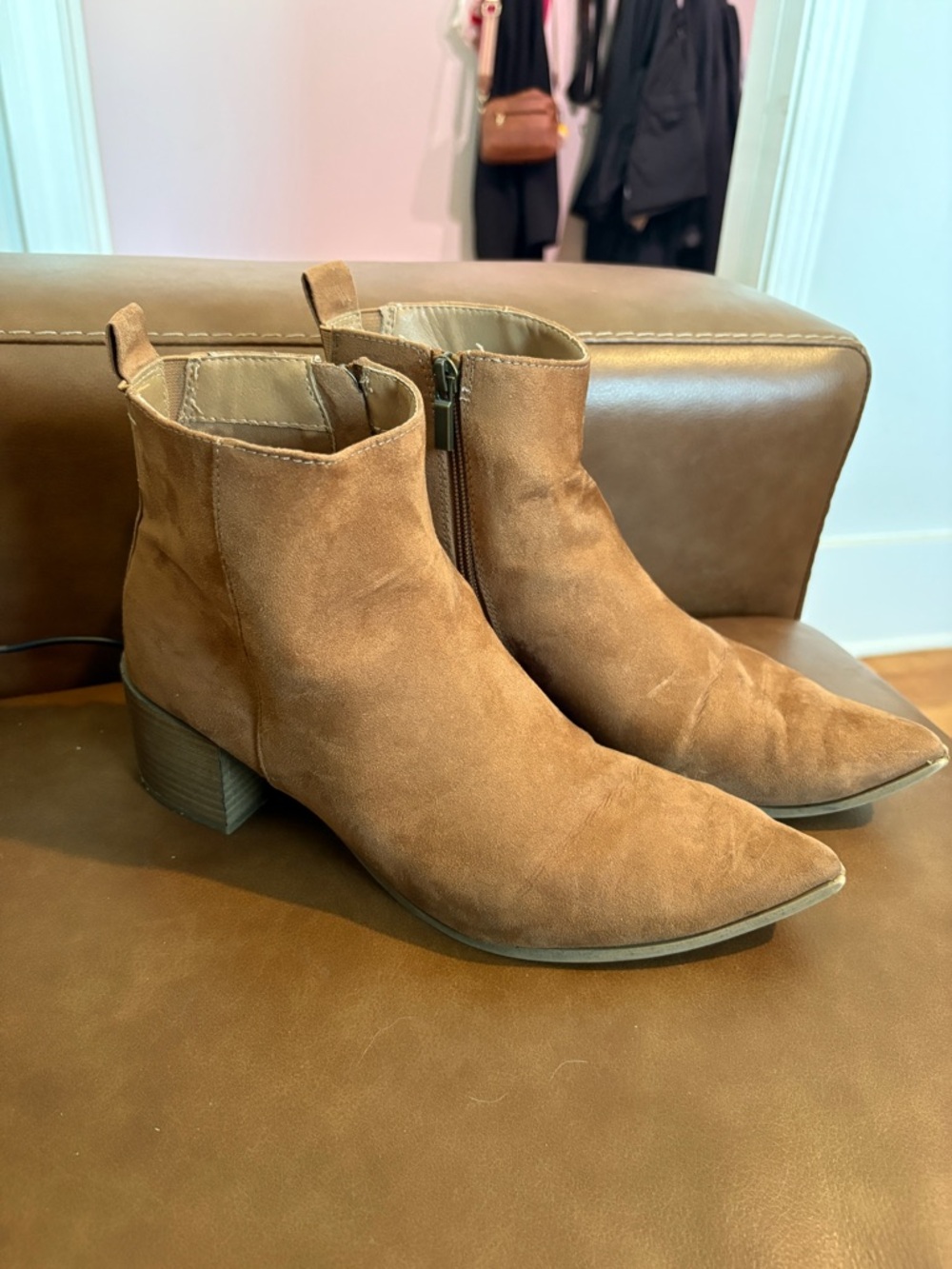 Suede Pointed-Toe Ankle Boots - Universal Threads